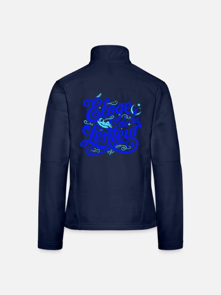 Zum Lob der Langsamkeit - Frauen Softshelljacke - Navy - Hinten