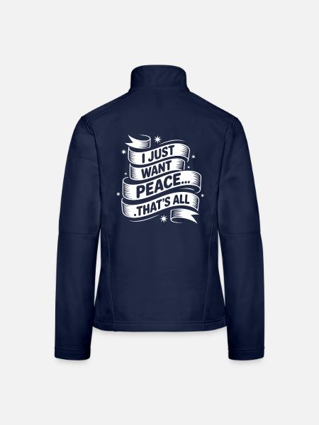 Ich will Frieden - Frauen Softshelljacke - Navy - Hinten