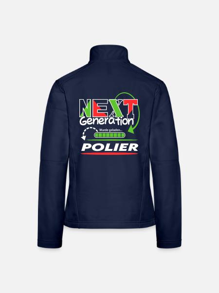 Polier Next Generation Beruf Arbeit Mann Job - Frauen Softshelljacke - Navy - Hinten