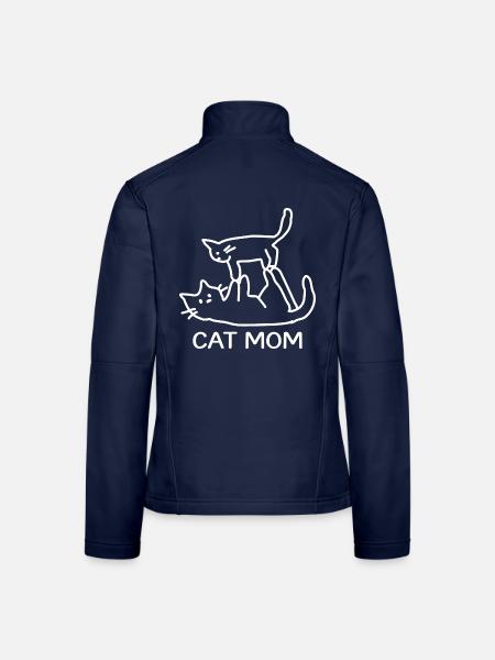 Katzendame Katzen Cat Mom - Frauen Softshelljacke - Navy - Hinten