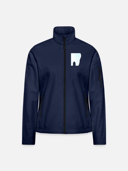 Zahn Zahnumriss Zahnärztin - Frauen Softshelljacke - Navy - Vorne