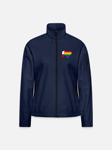 Tschechien Regenbogen Flagge Herz - Frauen Softshelljacke - Navy - Vorne