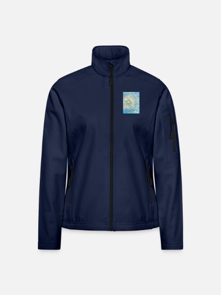Meereswirbel Blau Gelb - Frauen Softshelljacke - Navy