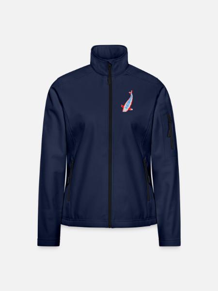 Koi - Nishikigoi - Veste en tissu softshell Femme - bleu marine - Devant