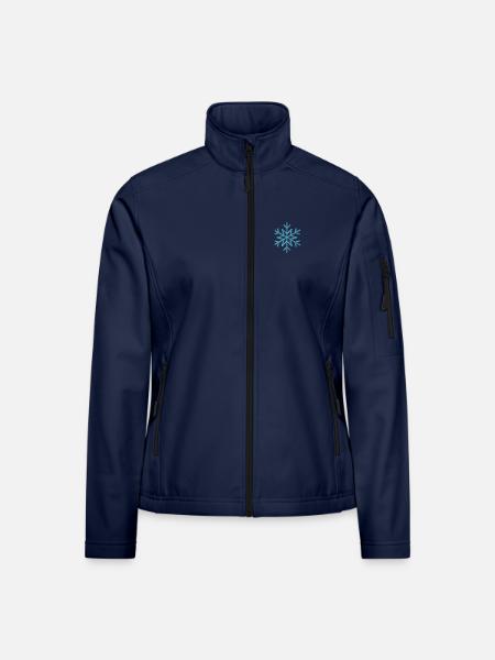 Schneeflocke bestickt - Frauen Softshelljacke - Navy