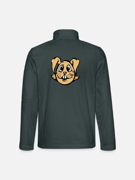 Hasi ! comic Hase Ei lustig Eierkopf Ostern  - Unisex Softshelljacke - Dunkelgrau
