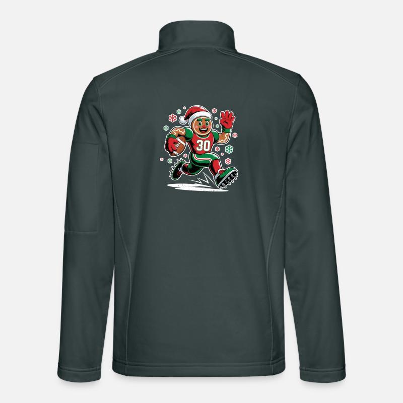 Funny Gingerbread Football Snowflake - Unisex Softshell Jacket - mouse grey