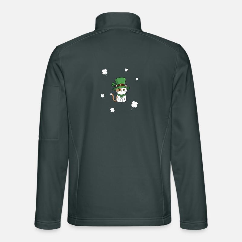Chat de la Saint-Patrick - Veste en tissu softshell Unisexe - gris foncé