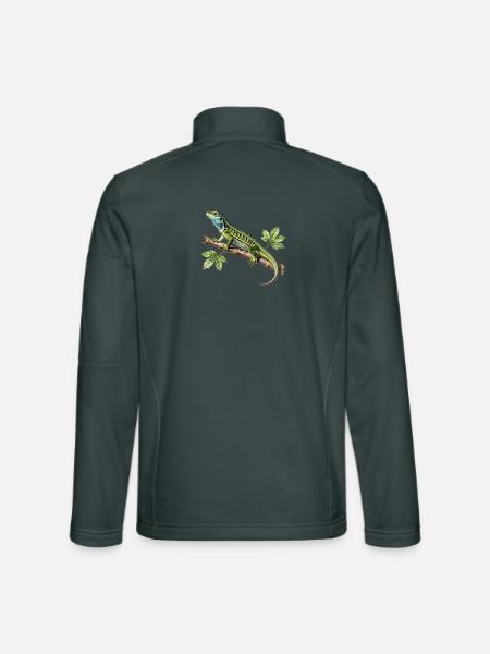 Green Lizard – Vintage-Naturwissenschaftsillustration - Unisex Softshelljacke - Dunkelgrau