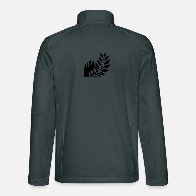 City Forest Skyline Leaf Design Unisex Softshell Jacket