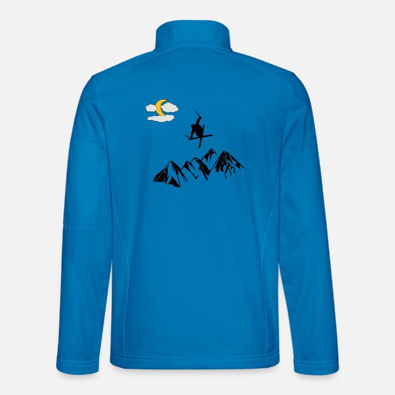 Berg mit Ski Freestyler - Unisex Softshelljacke - Lichtblau