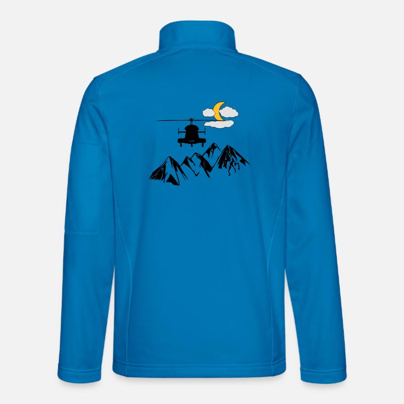Heli, mountains, moon, clouds - Unisex Softshell Jacket - light blue