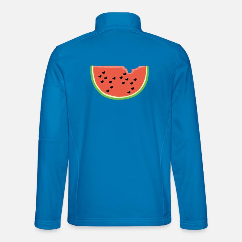 Melone mit Herz - Geschenk - Wassermelone - Comic - Unisex Softshelljacke - Lichtblau