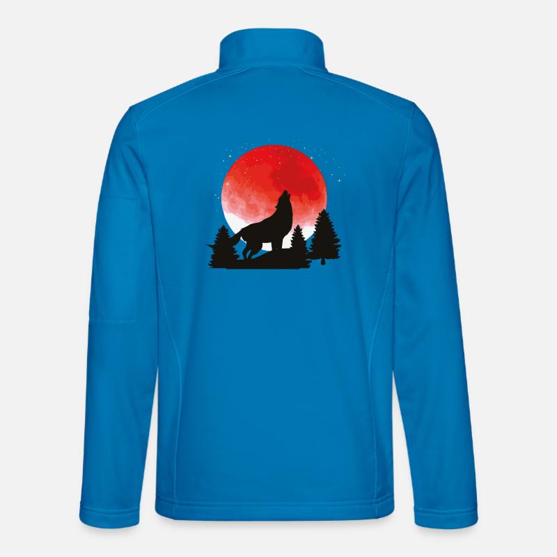 Wolfsruf am roten Mond - Unisex Softshelljacke - Lichtblau