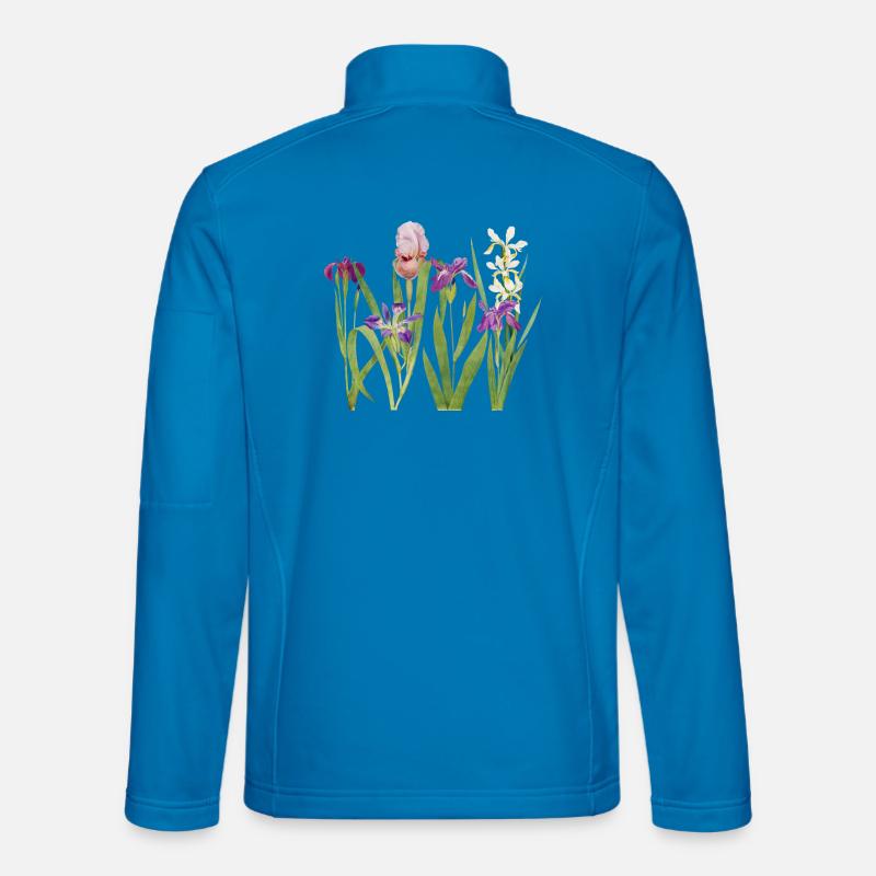Wild Iris and Orchid Botanical Design Unisex Softshell Jacket