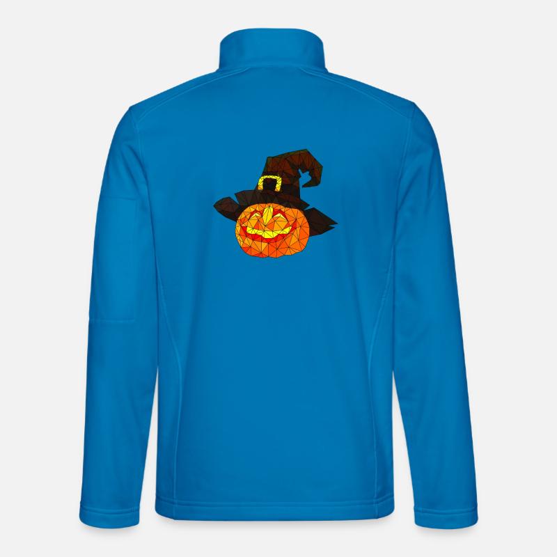 Polygonal Halloween Citrouille Triangulaire Poly Art Veste en tissu softshell Unisexe