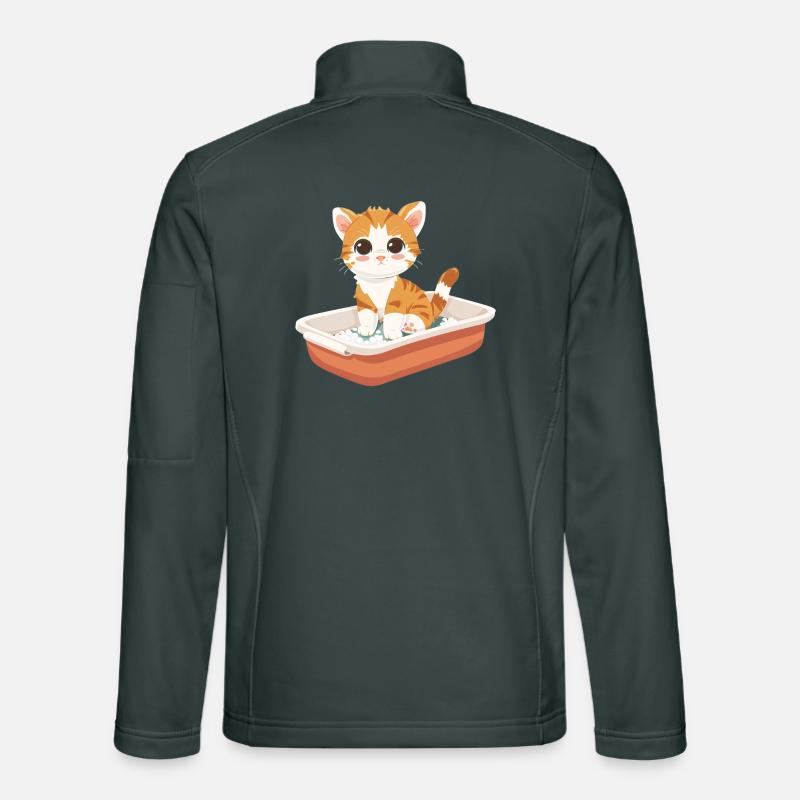 Mignon bébé chat jetant un coup d’œil hors de sa litière Veste en tissu softshell Unisexe