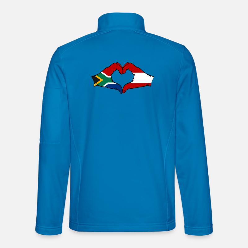 Afrique du Sud Autriche Drapeau Mains Coeur Forme Veste en tissu softshell Unisexe