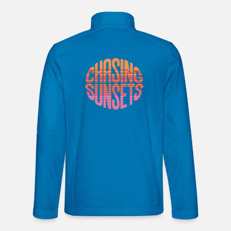 Chasing Sunsets Retro Sunset Typography Unisex Softshell Jacket