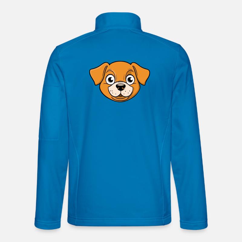 Fröhliches Bild eines Hundekopfes Unisex Softshelljacke