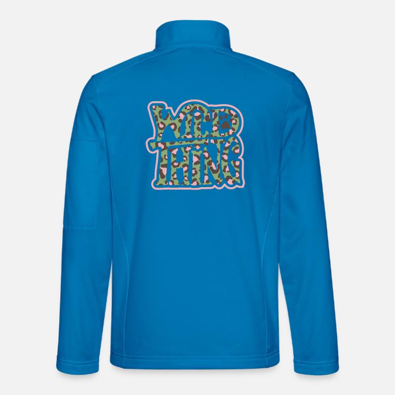 Wild Thing – Camo Print Lettering - Unisex Softshell Jacket - light blue