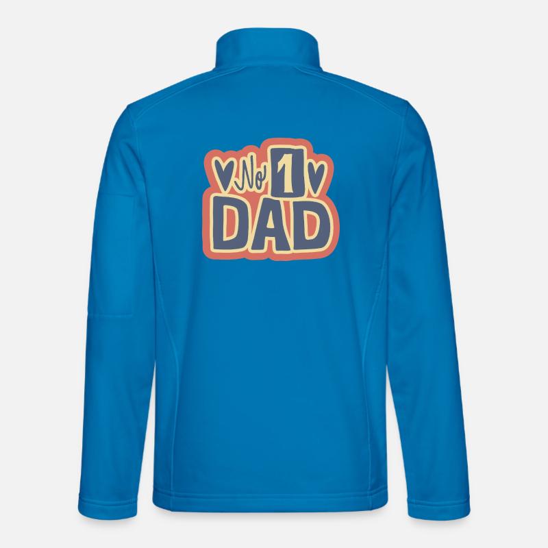 No 1 Dad Heart Design - Unisex Softshell Jacket - light blue
