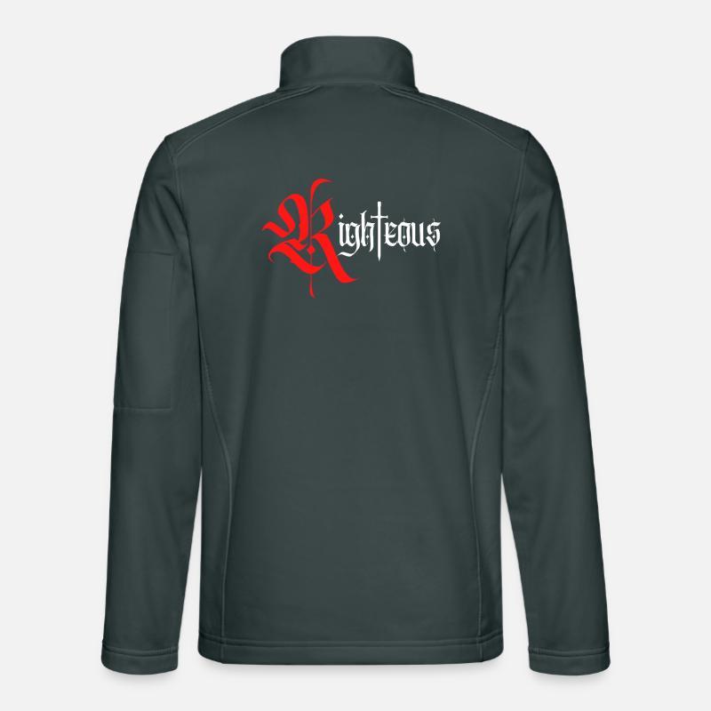 Gothic Righteous Design mit Schwert mit weißem Text Unisex Softshelljacke