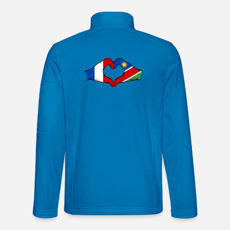 Frankreich Namibia Flagge Herz - Unisex Softshelljacke - Lichtblau