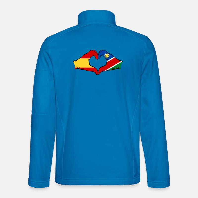 Spanien Namibia Flagge Hände Herzform - Unisex Softshelljacke - Lichtblau