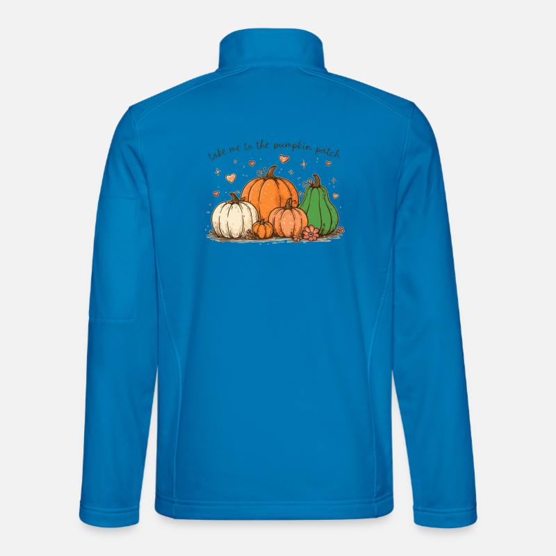 Pumpkin patch whimsical illustration - Unisex Softshell Jacket - light blue