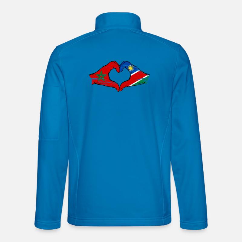Morocco Namibia Flag Hands Heart Shape Unisex Softshell Jacket