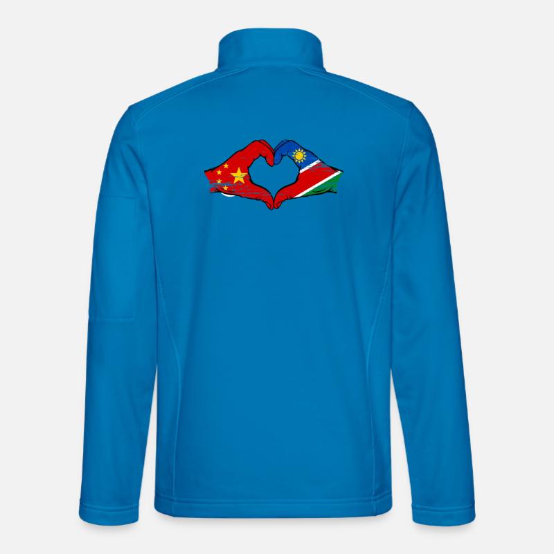 China Namibia Flag Hands Heart Shape Unisex Softshell Jacket