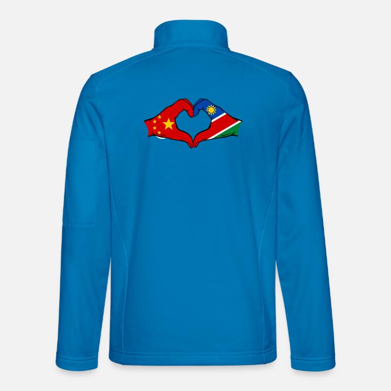 China Namibia Flag Hands Heart Shape - Unisex Softshell Jacket - light blue