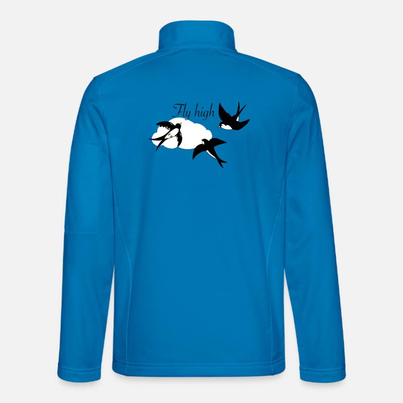 Stylish swallows in flight with cloud - Unisex Softshell Jacket - light blue