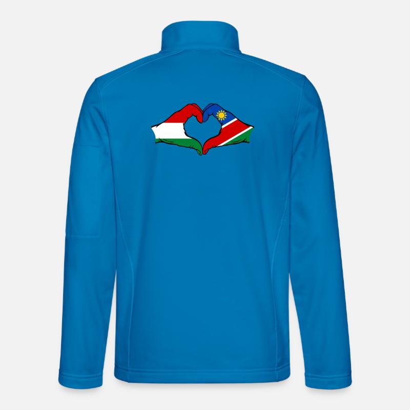 Hungary Namibia Flag Hands Heart Unisex Softshell Jacket