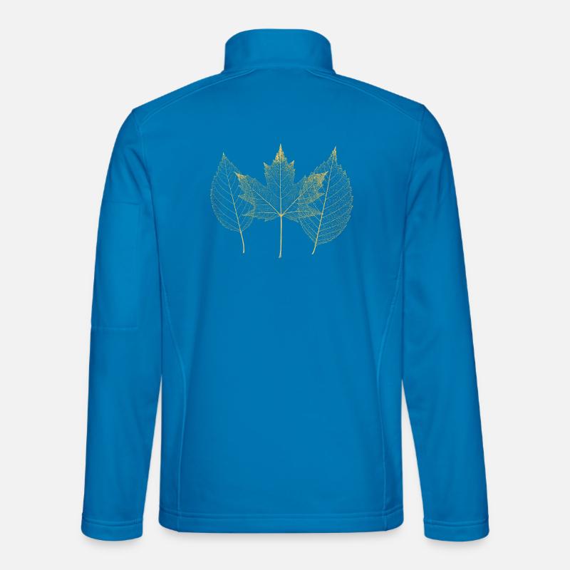 Goldene Herbstblätter Muster - Unisex Softshelljacke - Lichtblau