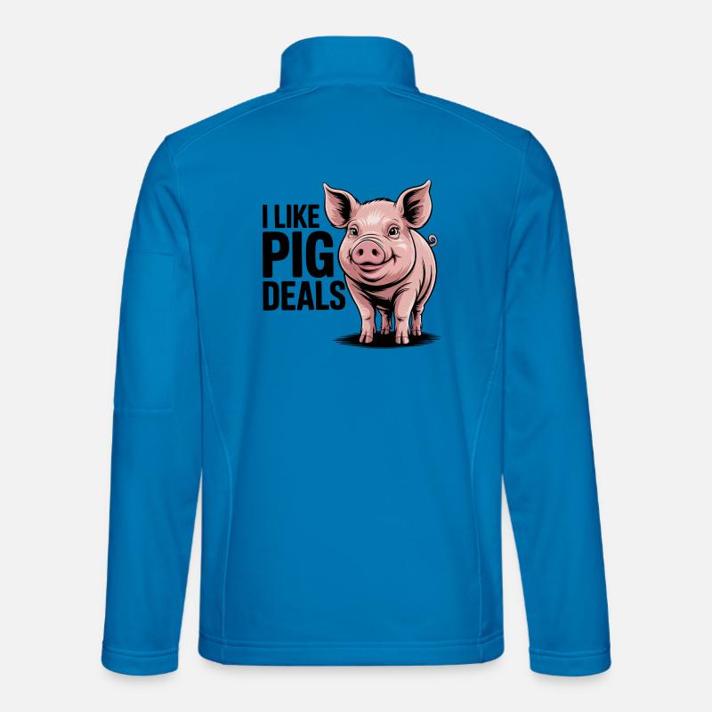 Cheerful Pig Illustration for Apparel - Unisex Softshell Jacket - light blue