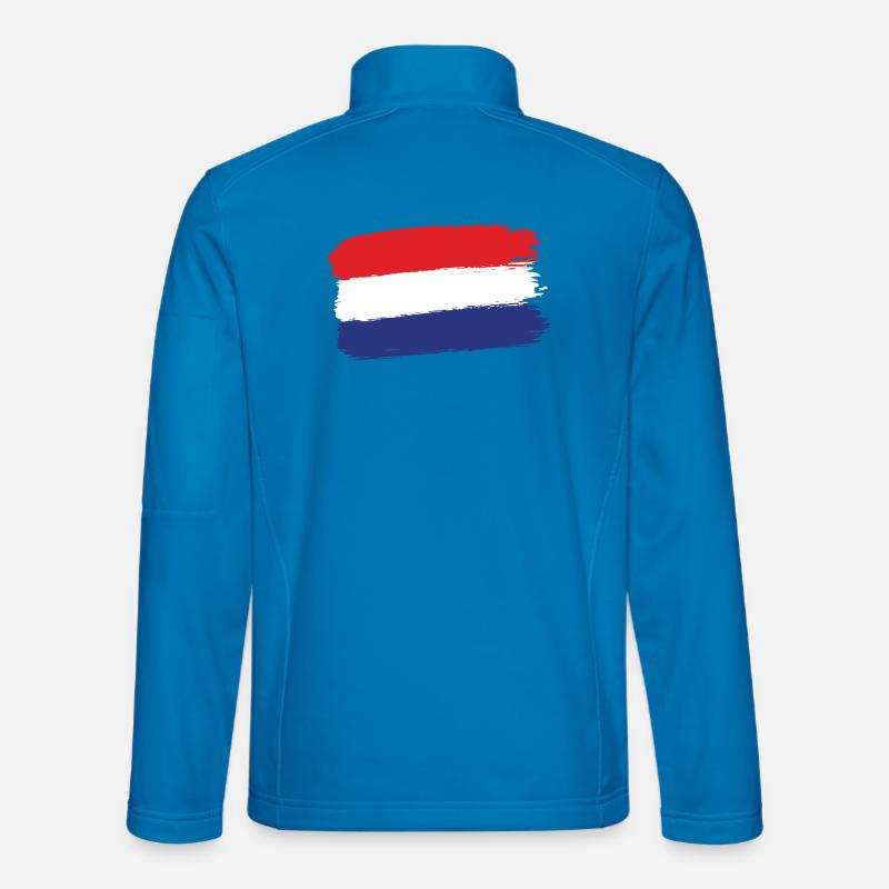Holländische Flagge Pinselstrich - Unisex Softshelljacke - Lichtblau