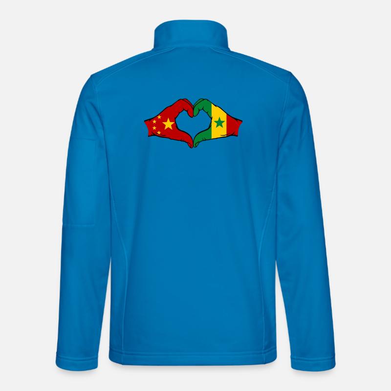 China Senegal Flag Hands Heart Shape - Unisex Softshell Jacket - light blue