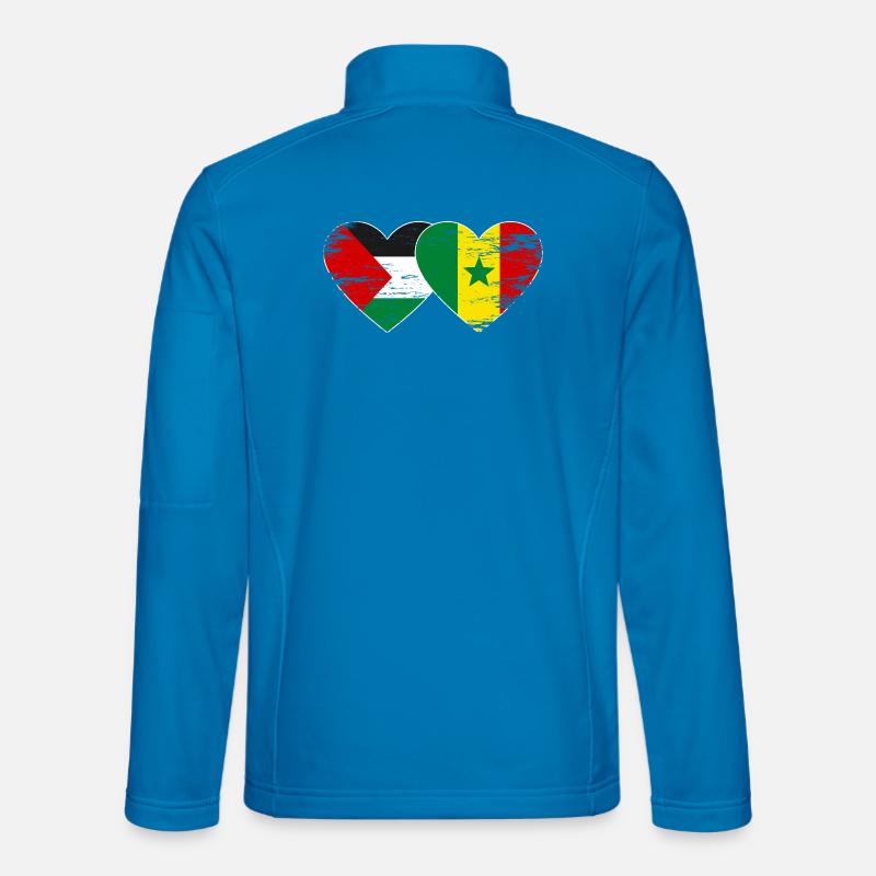 Palestine Senegal flag heart used - Unisex Softshell Jacket - light blue