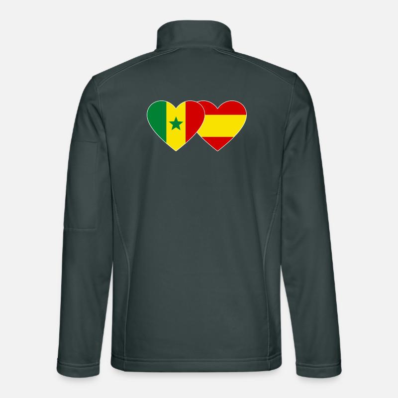 Spanien Senegal Flagge Herz Unisex Softshelljacke