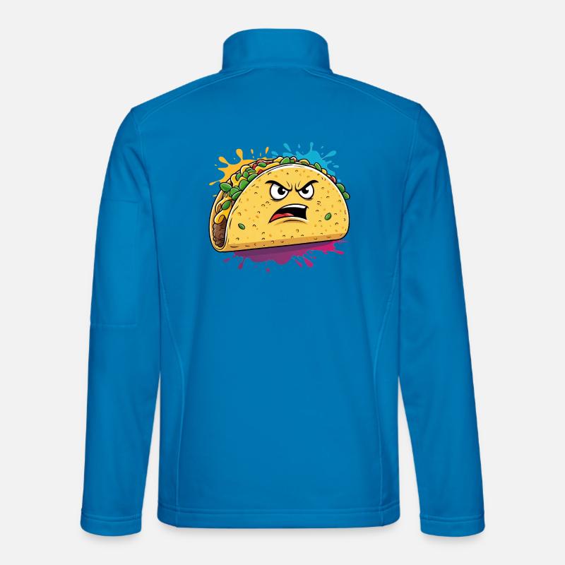 Angry Taco Cartoon Splash - Unisex Softshell Jacket - light blue