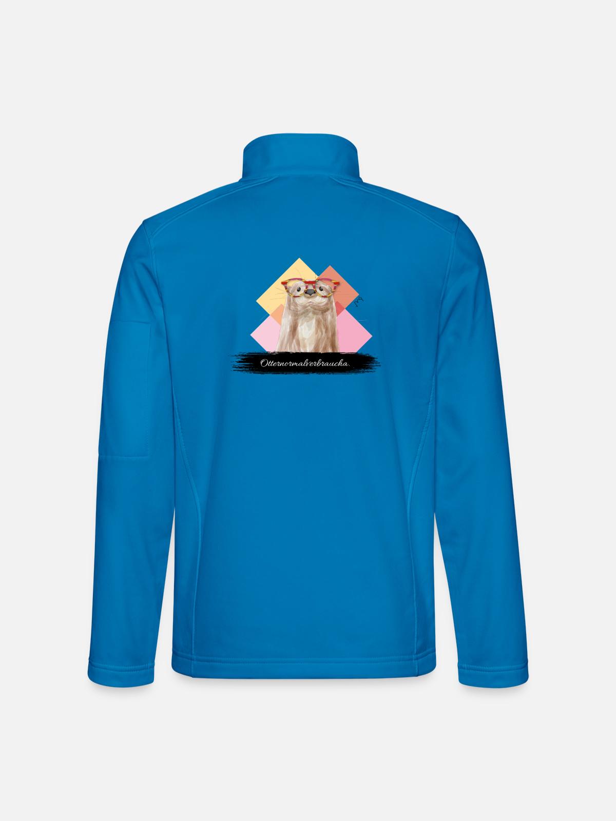 JvG Otter "Otternormalverbraucha." - Unisex Softshelljacke - Lichtblau - Hinten