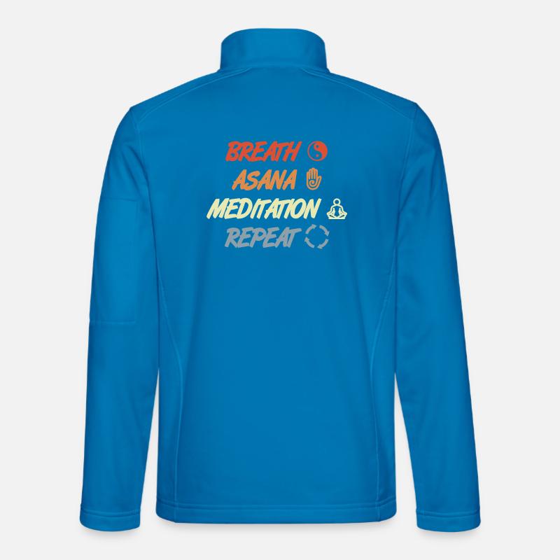 Breath Asana Meditation Repeat - Unisex Softshelljacke - Lichtblau