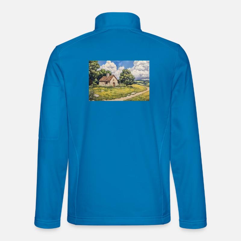 Illustration einer Naturlandschaft - Unisex Softshelljacke - Lichtblau