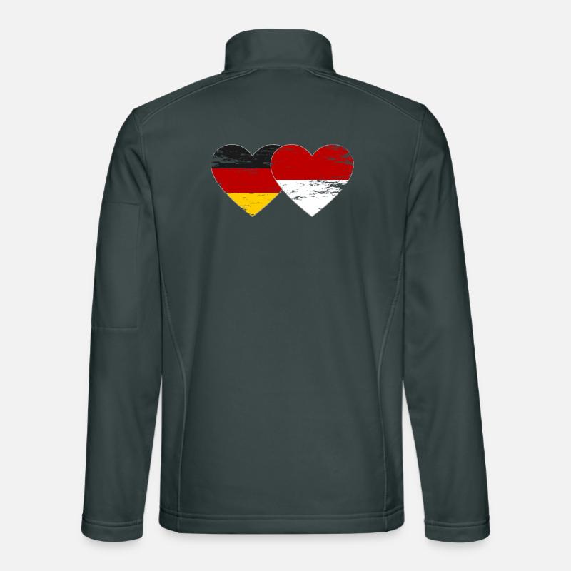 Germany Monaco Flag Heart Unisex Softshell Jacket