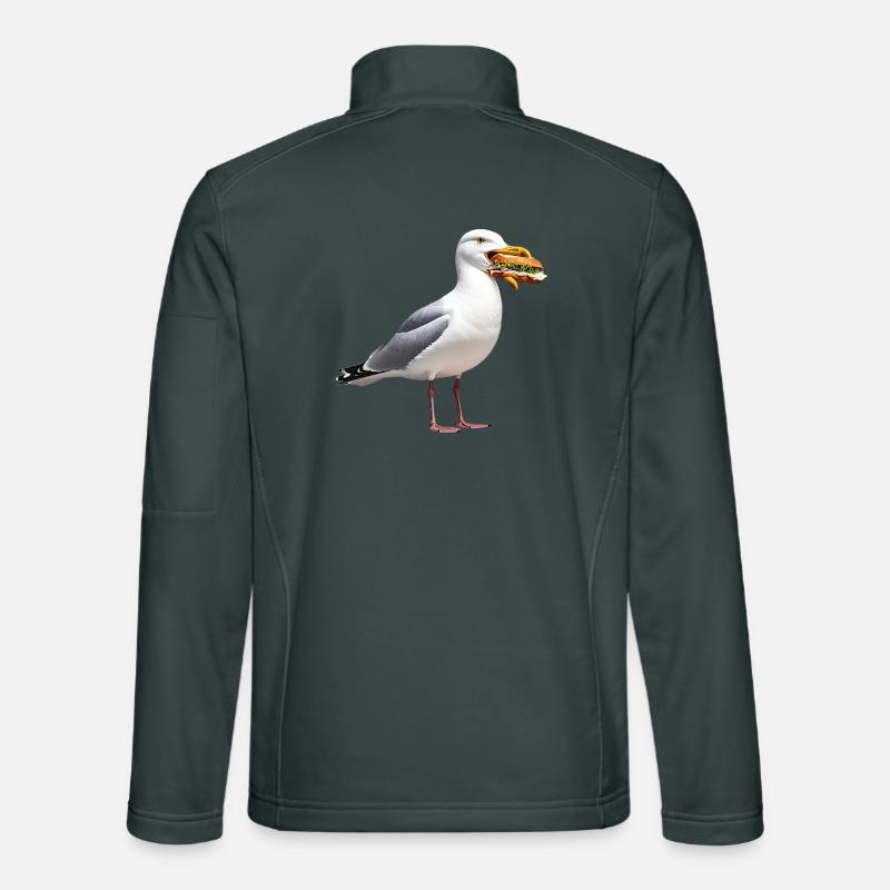 Silbermoewe-mit-Fischbroetchen Unisex Softshelljacke