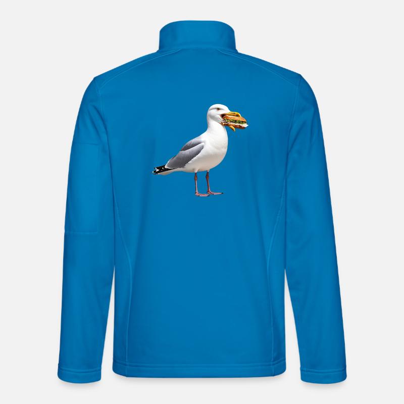 Silbermoewe-mit-Fischbroetchen Unisex Softshelljacke