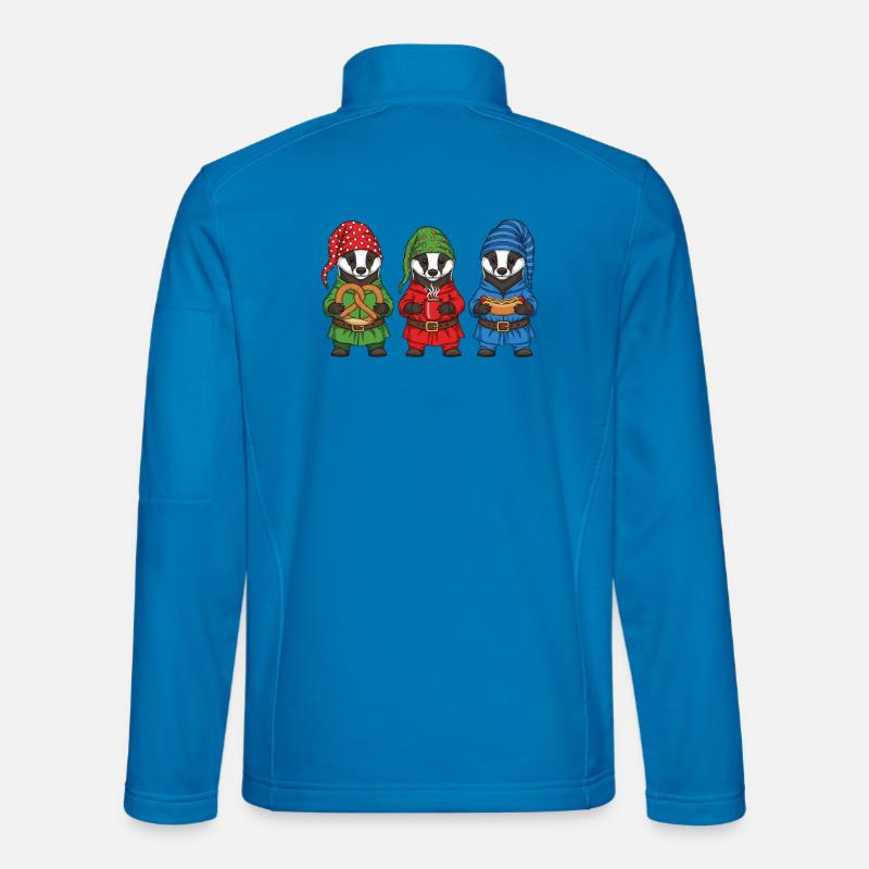 European Badger Merry Christmas Cool Gift - Unisex Softshell Jacket - light blue