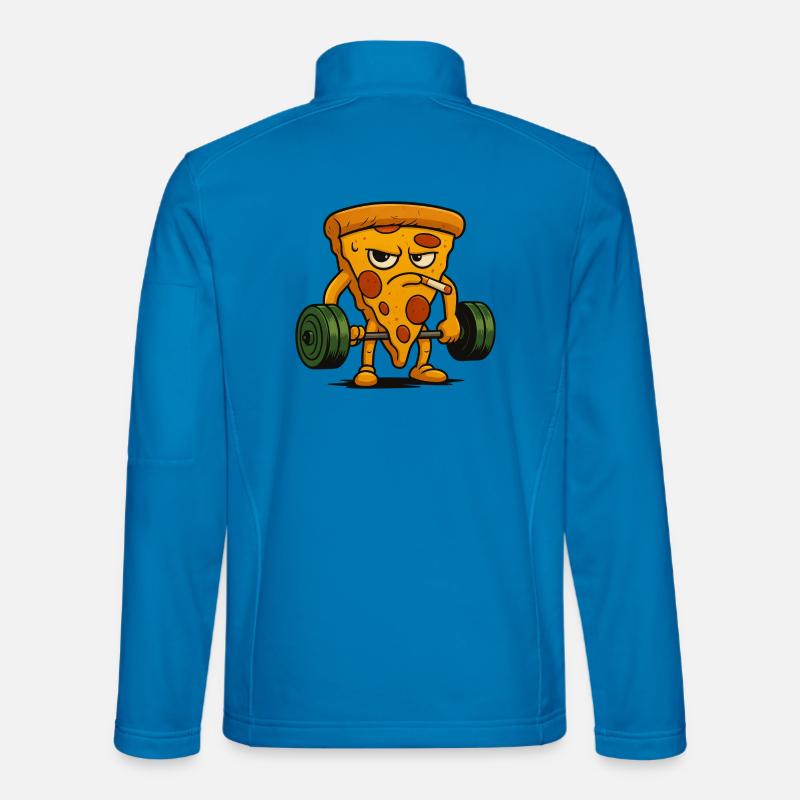 Pizza Slice Lifting Weights Smoking - Unisex Softshell Jacket - light blue